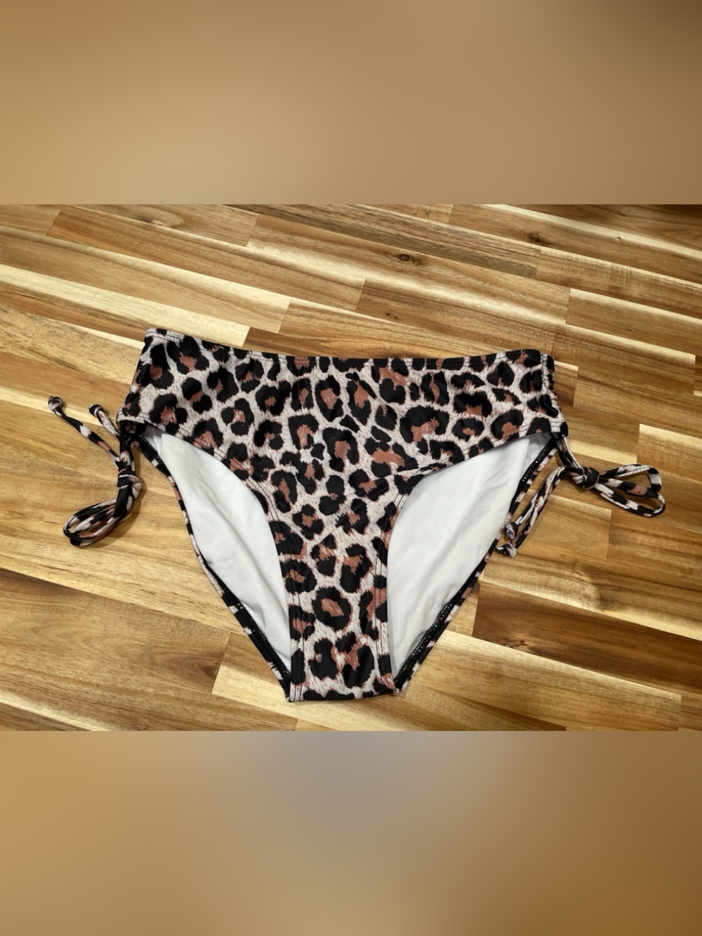 Beachsissi Leopard Print High Waist Bikini Bottoms – Size Medium